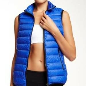 Fabletics Joni Down Puffer Vest L blue Zip Pockets